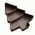 thumbnail image 1 of Christmas Tree Snack Serving Tray, 3 Grids Tree Shaped Plates For Dried Fruits Candy Nuts Treats Snack Christmas Party Favors (1PC, Brown), 1 of 8