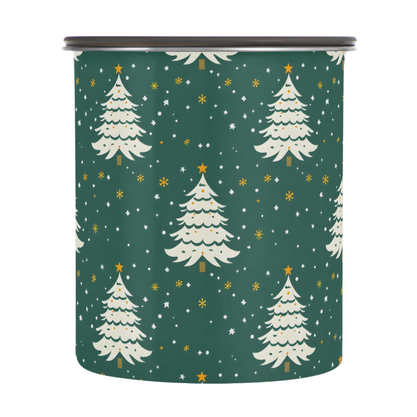 Christmas Tree Snow Airtight Coffee Bean Canister 30oz Food Storage Containers with Lids For Gournd, Tea, Sugar, Flour, Rice, Cereal, Candy Cookie Jar