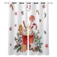 Christmas Tree Snow Wood Grain Bell Winter Window Curtain Made Finished