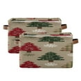 thumbnail image 1 of Christmas Tree Snowflake Fabric Square Storage Bins with Handles Collapsible Containing Box 2 Packs, 1 of 9