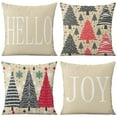 thumbnail image 1 of Christmas Tree Snowflake Joy Hello Throw Pillow Covers Square Throw Pillow Case 18 x18in Set of 4 Fashion Throw Cushion Case for Couch Sofa Bed Farmhouse, 1 of 7