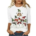 thumbnail image 1 of Christmas Tree Snowflake Shirt for Women Long Sleeve Casual Top Holiday Graphic Tee Winter Xmas Party Outfit, 1 of 4