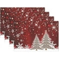 thumbnail image 1 of Christmas Tree with Snowflake Table Mats Placemats Set of 4 Winter Holiday Xmas Kitchen Mat Dining Place mat Heat-Resistant Easy Clean Happy New Year Accessory 12x18 IN, 1 of 8