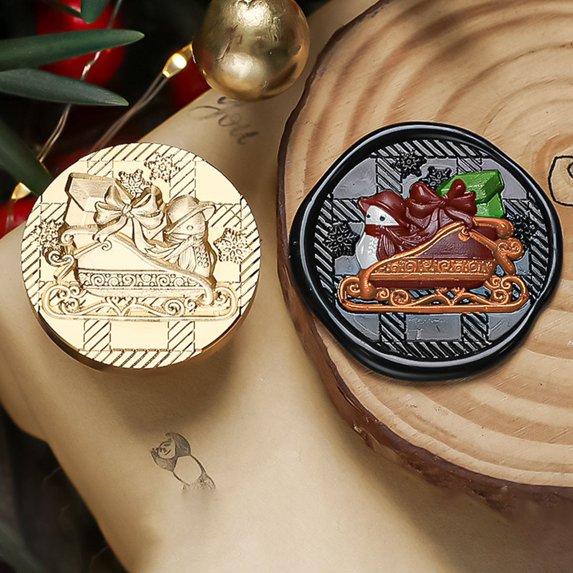 Christmas Tree Snowflake Wax Seal Stamps Retro Vintage Winter Festival Head