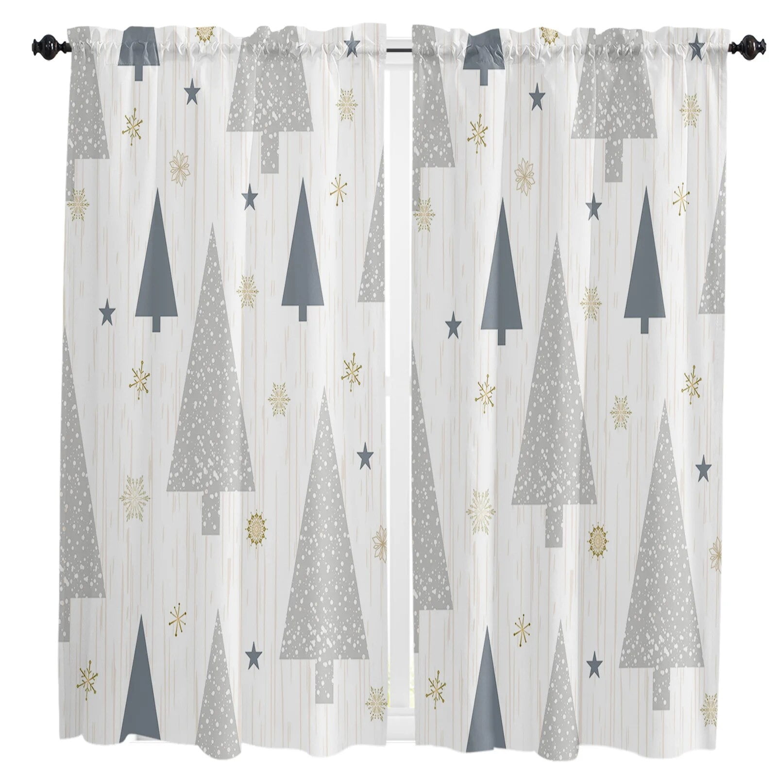 Christmas Tree Snowflake Wood Grain Retro Living Room The Bedroom Home