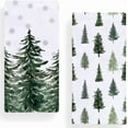 thumbnail image 1 of Christmas Tree Snowflakes Dish Towels, 18 x 26 Inch Seasonal Winter Pine Tree Decoration Tea Towels for Cooking Baking Set of 2, 1 of 6