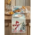 thumbnail image 1 of Christmas Tree Snowman Table Runner 13x60in Non-Slip Cotton Linen Table Runners, Winter Snowflakes Corals Dresser Scarves TableRunner for Dinner Kitchen Dining Wedding Party, 1 of 9