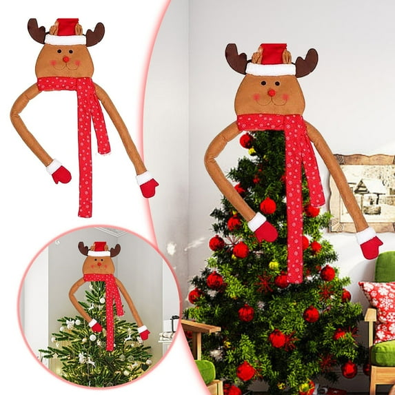 Christmas Tree Snowman Tree Topper, Festive Xmas Tree Top Doll Ornament, Holiday Season Tree Decoration, Snowman Figure Tree Topper, Christmas Tree