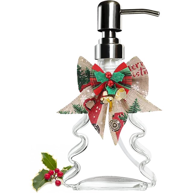 Christmas Tree Soap Dispenser with 304 Rust Proof Stainless Steel Pump