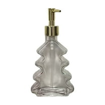 Christmas Tree Soap Dispenser Glass Bottle Capacity for Bathroom Shower Gel Lotion Hand Wash Decorative Dispenser Decor Festive Season Party Supply Kitchen Hotel Use