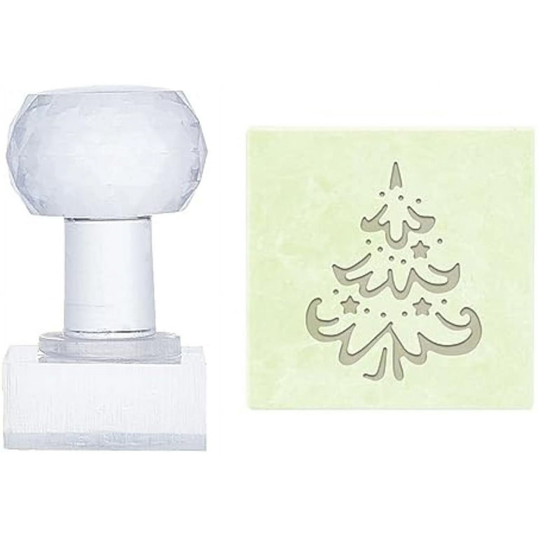 Christmas Tree Soap Stamp Rectangle Soap Embossing Stamp Clear