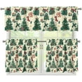 thumbnail image 1 of Christmas Tree Socks Kitchen Curtains and Valances Rod Pocket Kitchen Curtains 3 Piece Set Removable Washable Short Curtains for Home Farmhouse Rustic Tier 36 Inches Long, 1 of 5