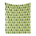 thumbnail image 1 of Christmas Tree Soft Flannel Fleece Throw Blanket, Christmas Pine Trees with Ornaments and a Star on Top Wavy Stripes, Cozy Plush for Indoor and Outdoor Use, 50" x 60", Multicolor, by Ambesonne, 1 of 6