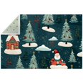 Christmas Tree Soft Polyester Bathroom Mat Rug Absorbent Quick Dry