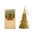 thumbnail image 1 of Christmas Tree Soy Wax Scented Candle, Gold Foil Creative Gift for Christmas Decoration, Light Green, 1 of 6