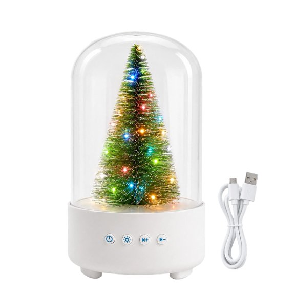 Christmas Tree Speaker, USB Rechargeable Christmas Tree with LED Lights