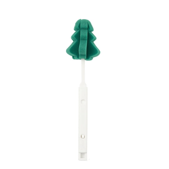 Christmas Tree Sponge Cup Brush, Extendable Long Handle Bottle Brush with Flexible Head, Kitchen Cleaning Tool for Cups Mugs Bottles, 1 Pack