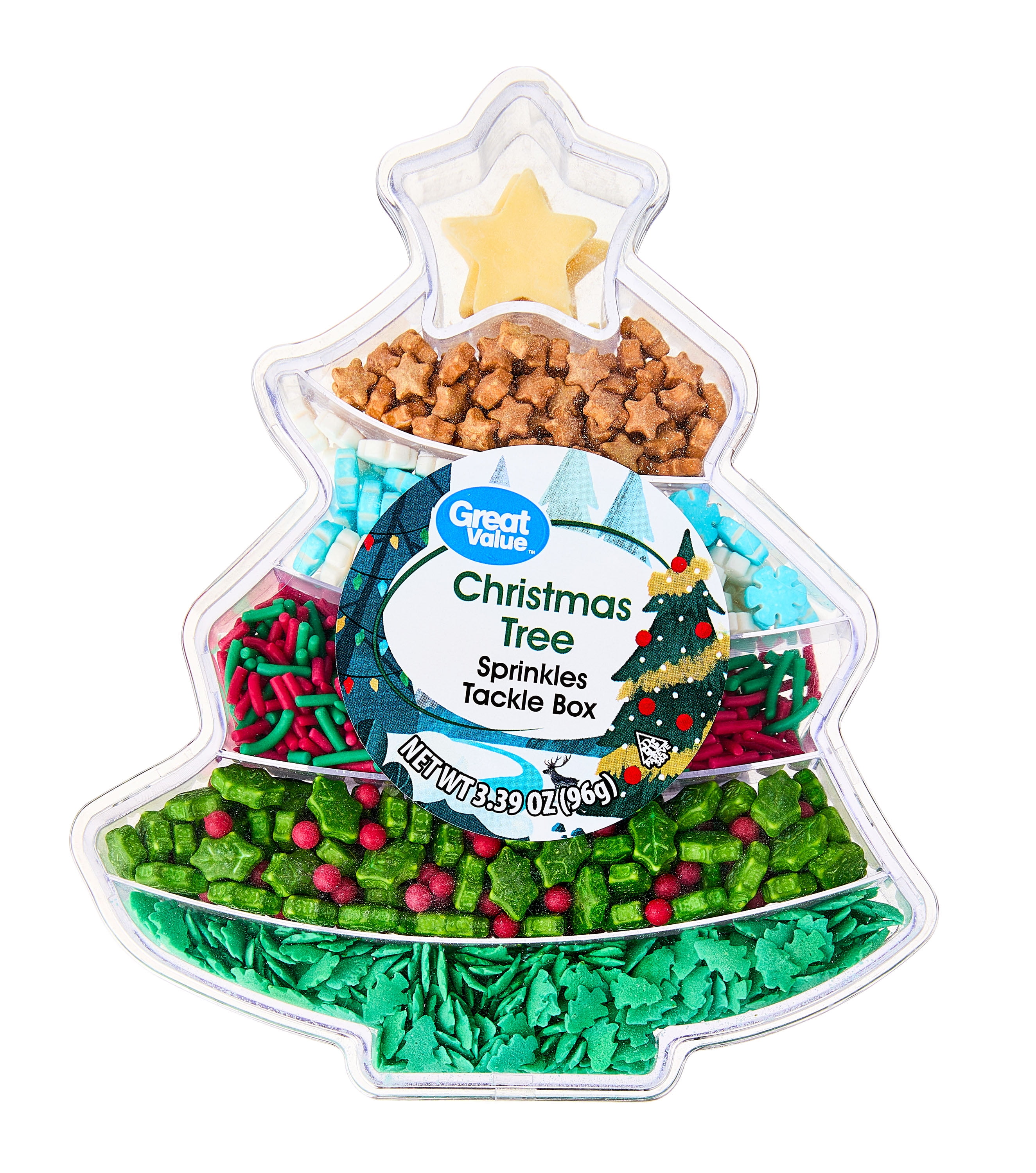 S530000　1104545 Great Value Christmas Tree Sprinkles Tackle Box, 3.39 oz - Walmart.com