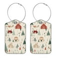 thumbnail image 1 of Christmas Tree Square PU Leather Luggage Tags - 2 Pack with Privacy Cover and Stainless Steel Ring - Suitable for Travel, Backpack, Handbag - Suitcase Tags, Travel Tag, 1 of 1
