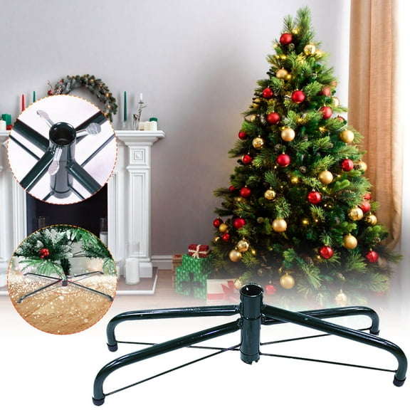Christmas Tree Stand 55cm Diameter Metal Base Support for Artificial Trees up to 8 Feet Tall Heavy Duty Steel Construction with Foldable Legs Easy Setup