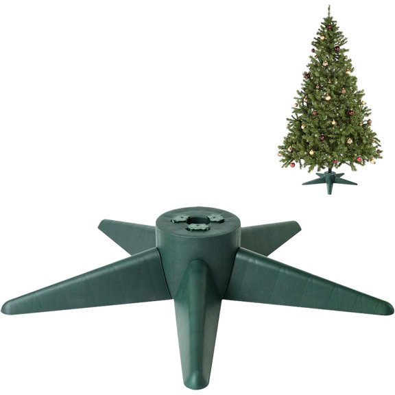 Christmas Tree Stand, Christmas Tree Base for Artificial Tree up to 7 Ft Adjustable Holder Replacement Fits 0.75/0.87/1.25 Inch Xmas Tree Pole Green Decorations