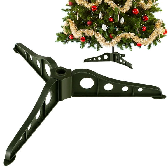Christmas Tree Stand for Artificial Trees Sturdy Detachable ABS Tree Holder with Anti-Slip Base, Green