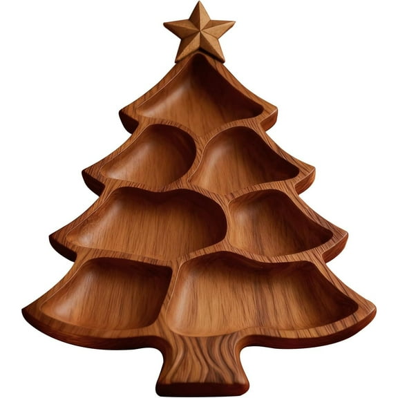 Christmas Tree Star Christmas Tree-Shaped Wooden Dinner Plate, Festive Appetizers, Cheese Snacks, Etc., Christmas Tree Shape, Suitable for Parties, Kitchens, Home Decoration Home Decor Gifts