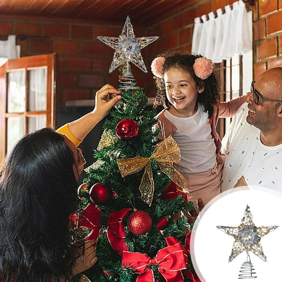 Christmas Tree Star Mini Silver Star Christmas Tree Topper Small Star For Christmas Tree Metal Glitter Xmas Tree Topper