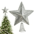 thumbnail image 1 of Christmas Tree Star Topper, Christmas Tree Top Star Ornament, 3D Five Pointed Glitter Tree Topper, Hollow out Star Tree Topper, Small Tree Toppers Christmas Decorations for Winter Home Holiday Decor, 1 of 7