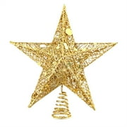 Christmas Tree Star Topper, Gold Xmas Tree Topper Star Christmas Decoration Glittered Tree-top Star for Christmas Tree Ornament