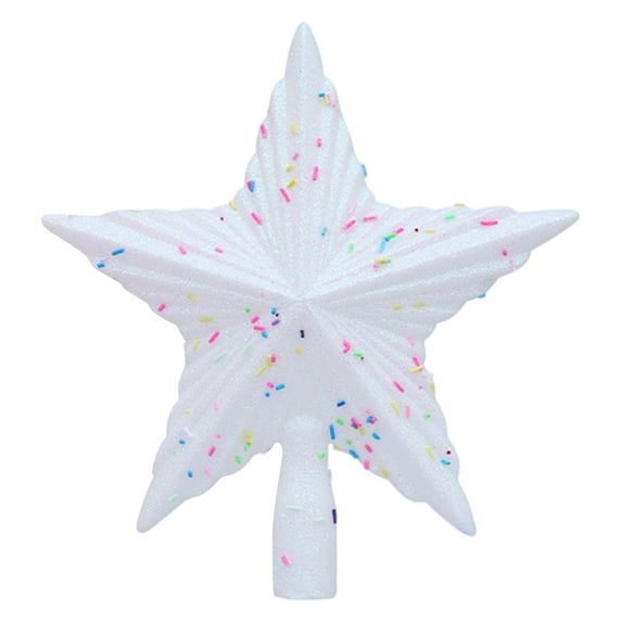 Christmas Tree Star Tree Top Ornament, 8-Inch Shatterproof Five-Pointed Star With Glittery Finish, Lightweight Sturdy Easy To Install For Home Christmas Party And Events