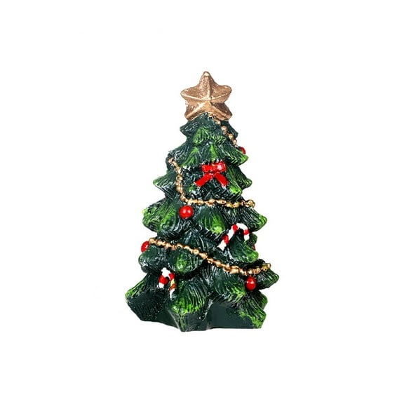 Christmas Tree Statue Christmas Tree Figurines Home Decorations - Resin Christmas Tree Sculpture Figurine with Stars Christmas Decors for Home Bedroom Holiday Party Table Craft