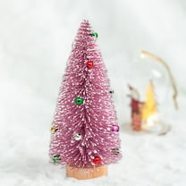 Christmas Tree Stems Decorations,Miniature Christmas Tree,Snow Frosted Cedar Tower Style Christmas Decoration,Holiday Decoration for Desktop Party Displays,10inch