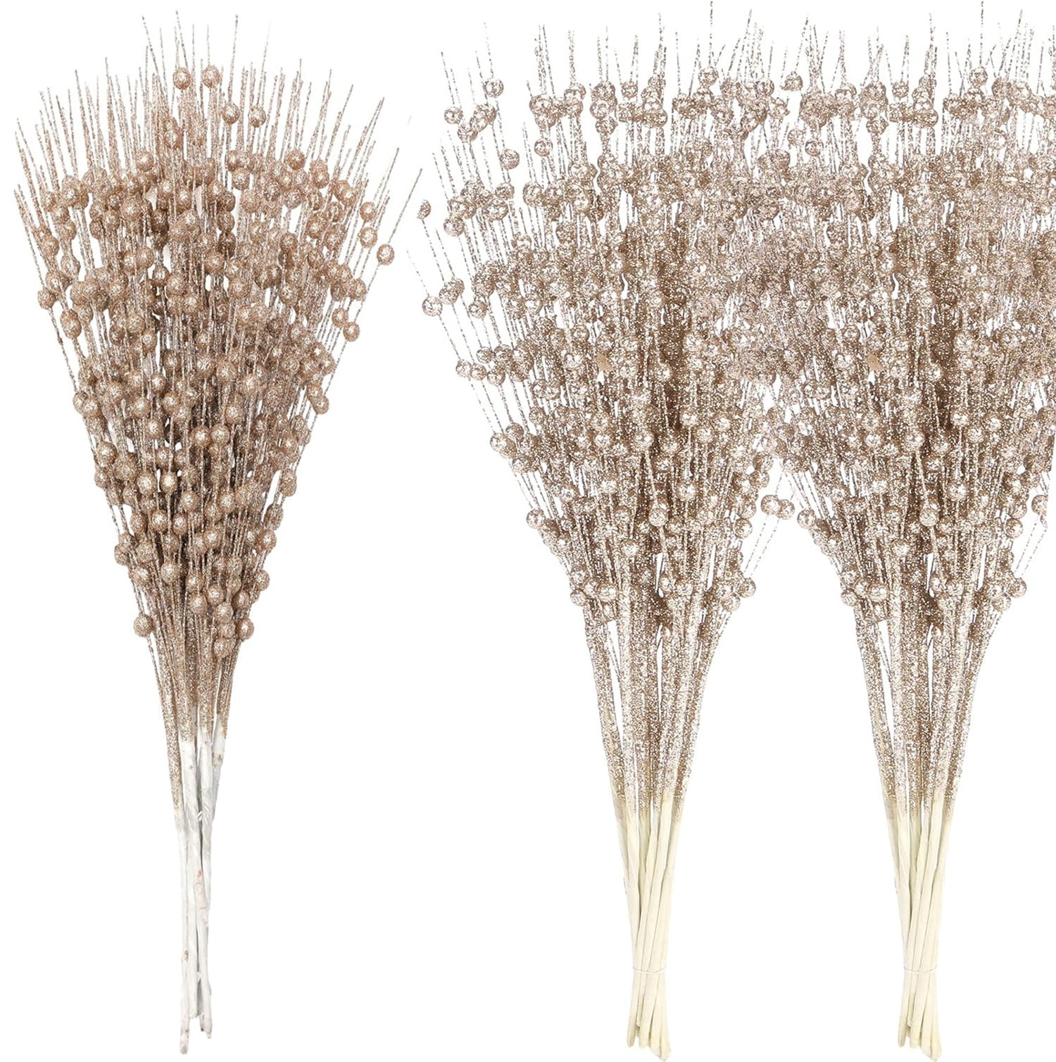 Artificial Glitter Berry Stems ,Christmas Tree Stems Ornaments,Bexikou 24 Pcs 17" Decorations Christmas Decorative Tree Picks Branches Glittery Twigs for Christmas Tree Wreath Gift Vase Decor Party