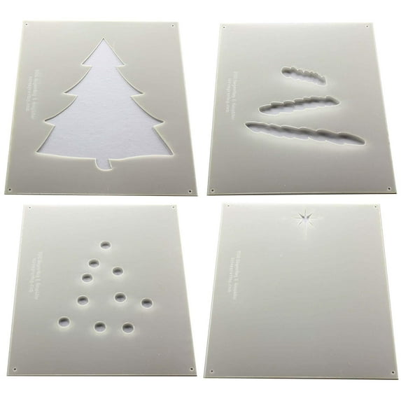 Christmas Tree Stencils 4 part Mylar 4 Pieces of 14 Mil 8" X 10" Holiday - Painting /Crafts/ Template