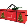 thumbnail image 1 of Christmas Tree Storage Bag 12 Ft Tall Container/Holder Heavy Duty Oxford Dual Mesh Pockets Moistureproof Extra Large Box for Big Xmas Wide Opening Red(65X23X27in), 1 of 4