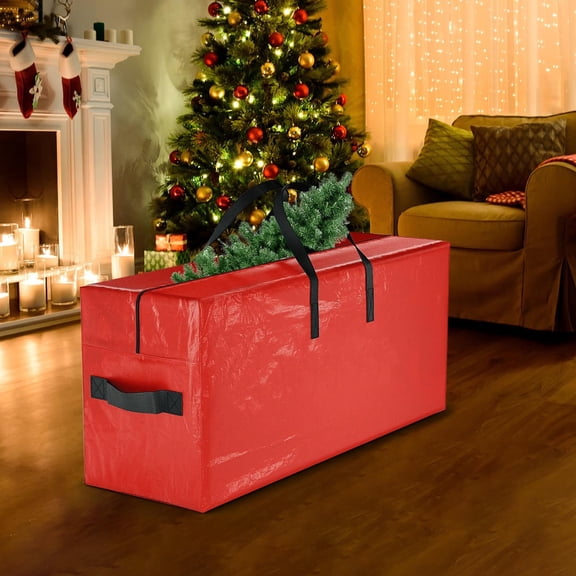 Christmas Tree Storage Bag,5.4ft Heavy Duty Large Moving Box,Foldable Duffle Bags for Holiday,Waterproof Christmas Decorations Storage Bags with Zippers and Card Slot