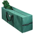 thumbnail image 1 of Christmas Tree Storage Bag - 600D Oxford - Reinforced Handles, Dual Zipper, Label & Side Pocket - Protection From Dust, Water - Green, 50"x15"x20", 1 of 7