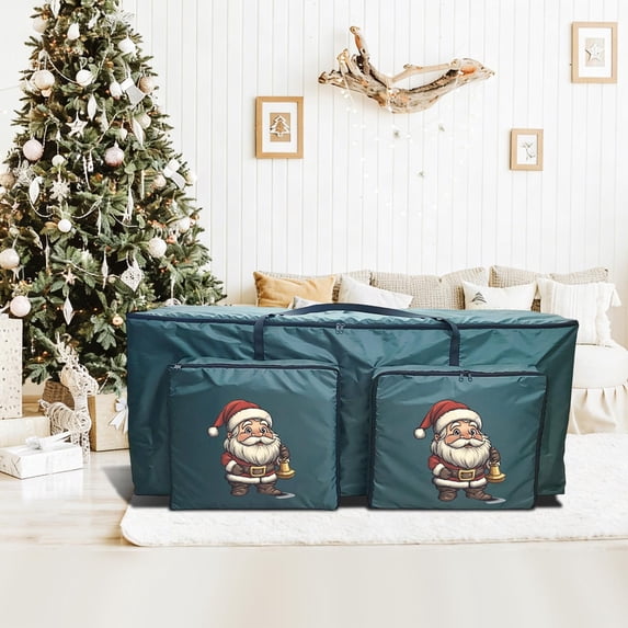 Christmas Tree Storage Bag for 7ft Artificial Tree, Heavy Duty Large Tote with Double Zipper, Waterproof Holiday Decor Organizer for Garland & Wreath - 48 Inch