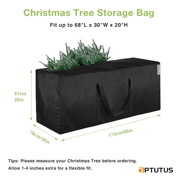 Christmas Tree Storage Bag, Artificial Tree Bag for up to 9 FT Trees – 68×30×20 in Zippered Bag with Carry Handles