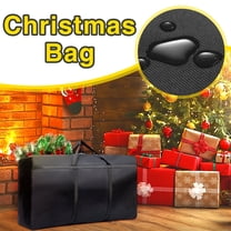 Christmas Tree Storage Bag for Artificial Trees, Heavy Duty 30" x 11" x 19", Waterproof Oxford Cloth with Wide Opening, Double Zippers & Reinforced Handles, Black