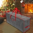 thumbnail image 1 of Christmas Tree Storage Bag, Extra Large Artificial Xmas Tree Storage Container for Trees and Decor, Heavy Duty Dustproofs with Reinforced Handles Dual Zippers Wide Opening 48*14.9*19.6In B, 1 of 9