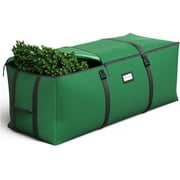 Christmas Tree Storage Bag, Fits Up to 9 Ft Artificial Christmas Tree with Buckle Straps & Dual Zippers & Handles, 600D PVC Durable Waterproof Material ,Green