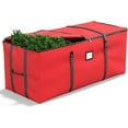thumbnail image 1 of Christmas Tree Storage Bag, Fits Up to 9 Ft Artificial Christmas Tree with Buckle Straps & Dual Zippers & Handles, 600D PVC Durable Waterproof Material ,Red, 1 of 8