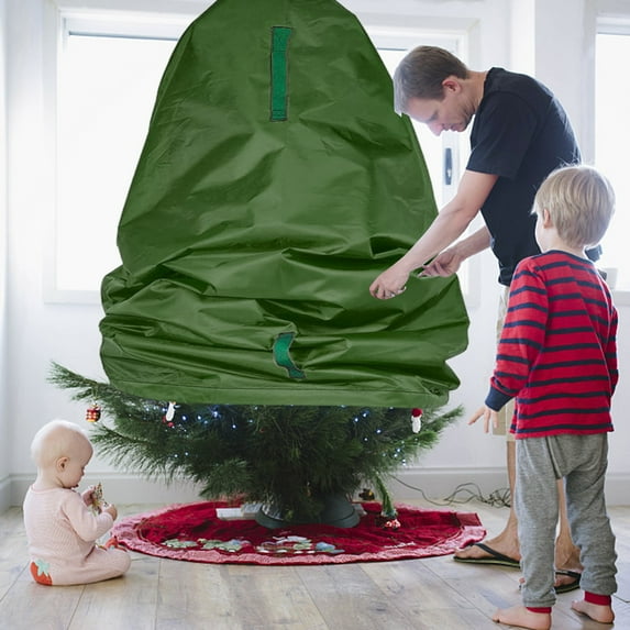 Christmas Tree Storage Bag Heavy Duty Tear Proof Material Holds 6 Foot Assembled Trees Organizer for Holiday Decorations Home Textile Storage