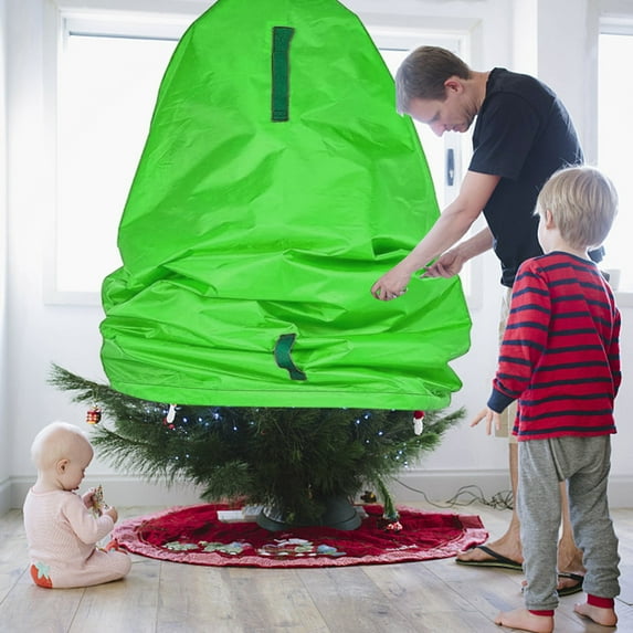 Christmas Tree Storage Bag Heavy Duty Tear Proof Material Holds 6 Foot Assembled Trees Textile Storage Organizer