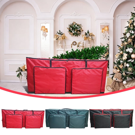 Christmas Tree Storage Bag Large 48x20x15 in | Heavy Duty Rectangular Zippered Organizer | Fits Artificial Trees, Garland, Decorations | Durable Waterproof Material, Spacious Holiday Storage