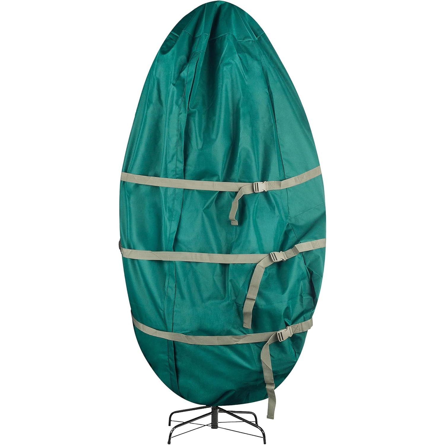 Elf Stor Upright Christmas Tree Storage Bag - Canvas Cover For 9-Foot Artificial Trees, Gray, With Zipper & Straps