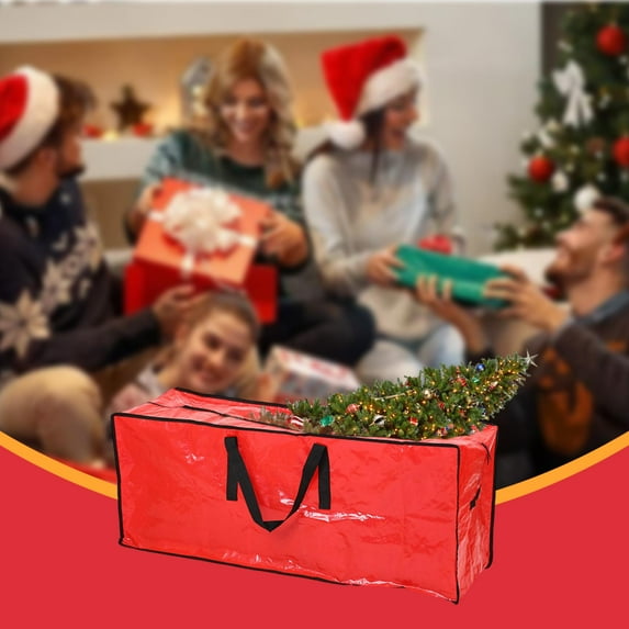 Christmas Tree Storage Bag, Waterproof and Dustproof, Fits Up to 9 Foot Artificial Xmas Holiday Tree with Reinforced Handles & Dual Zipper(Red)