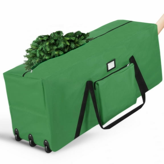 Christmas Tree Storage Bag for 9 FT Xmas Tree with 3 Rollers and Extra Pocket Large Capacity